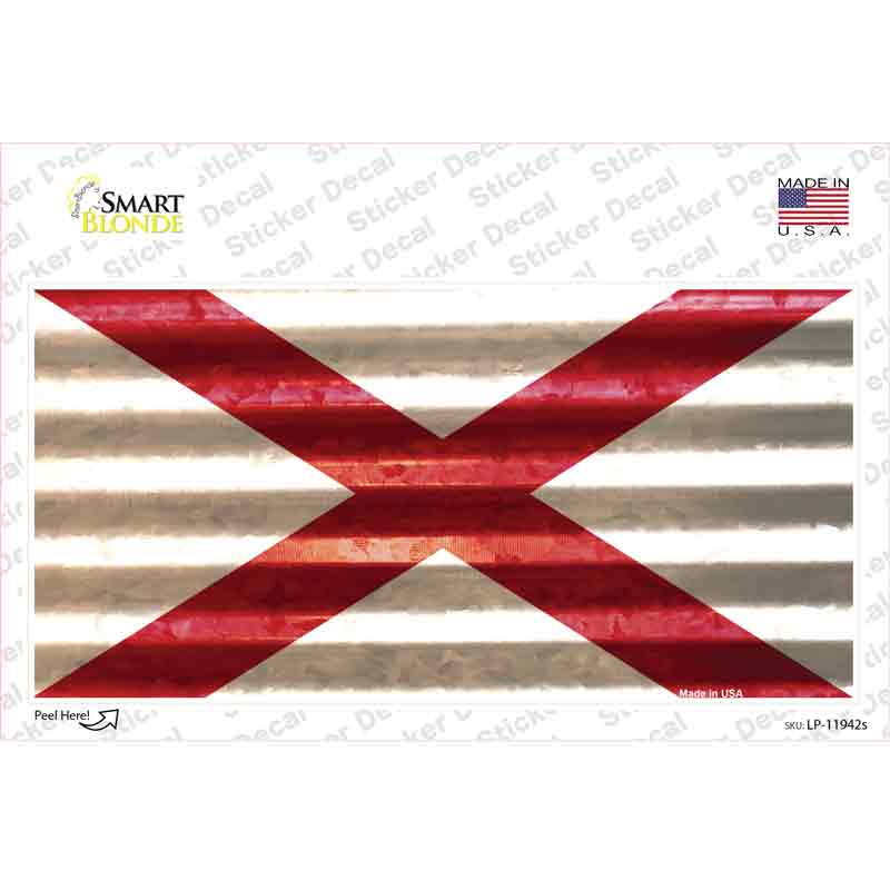 Alabama Corrugated Flag Novelty Sticker Decal Small