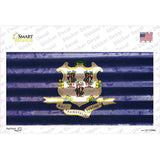 Connecticut Corrugated Flag Novelty Sticker Decal Small