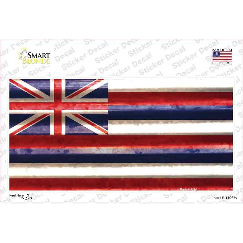 Hawaii Corrugated Flag Novelty Sticker Decal Small