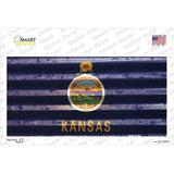 Kansas Corrugated Flag Novelty Sticker Decal Small