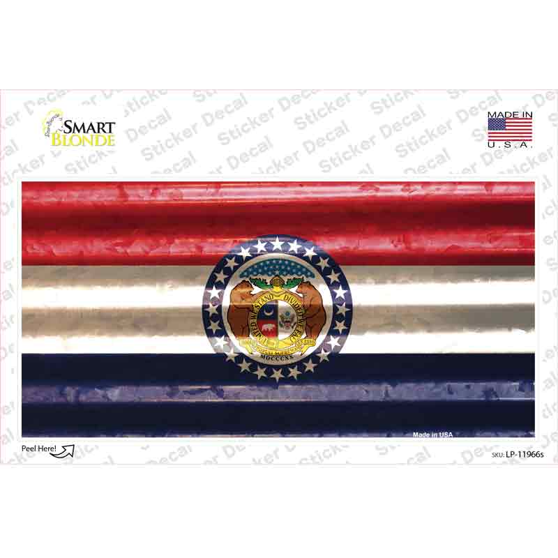 Missouri Corrugated Flag Novelty Sticker Decal Small