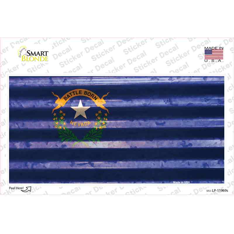 Nevada Corrugated Flag Novelty Sticker Decal Small