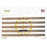 Rhode Island Corrugated Flag Novelty Sticker Decal Small