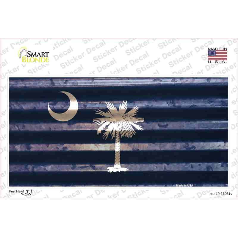 South Carolina Corrugated Flag Novelty Sticker Decal