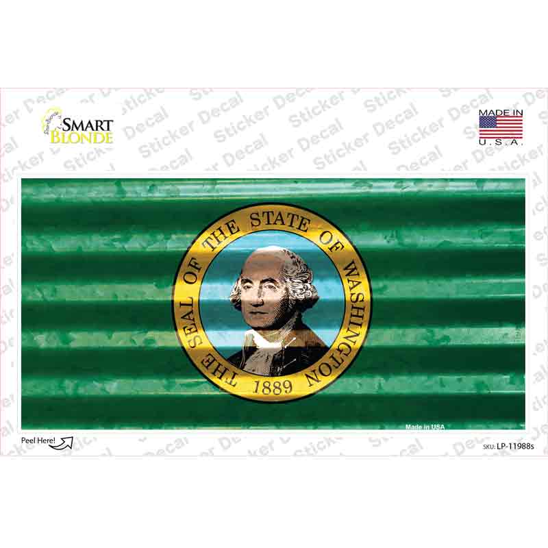 Washington Corrugated Flag Novelty Sticker Decal Small