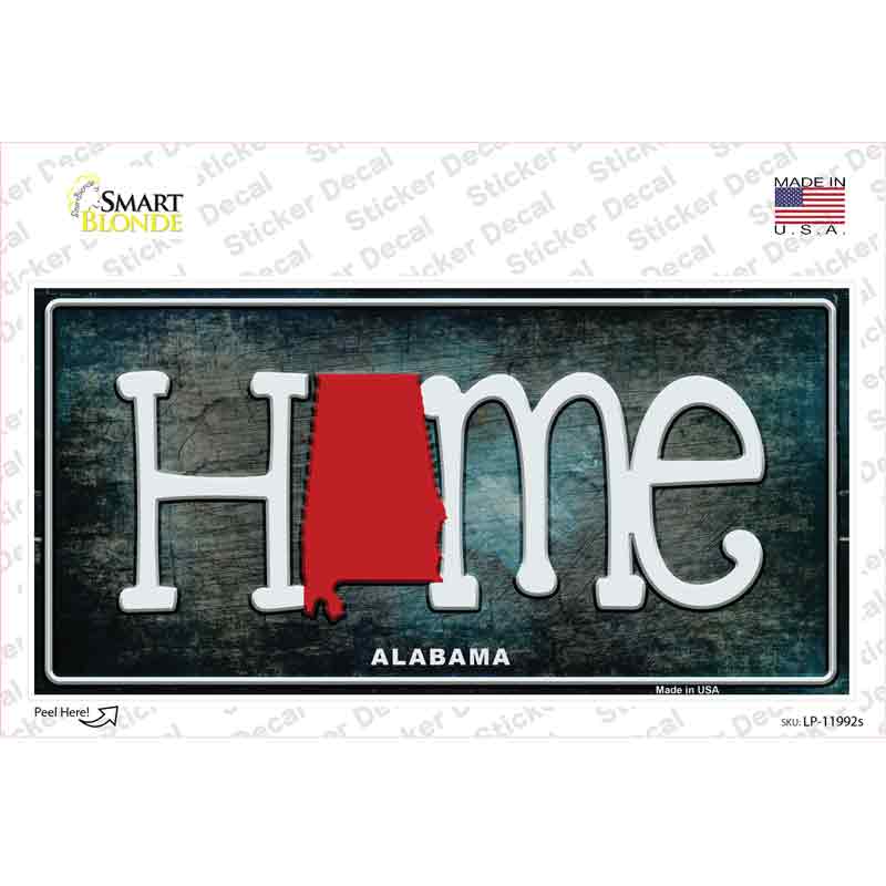 Alabama Home State Outline Novelty Sticker Decal Small