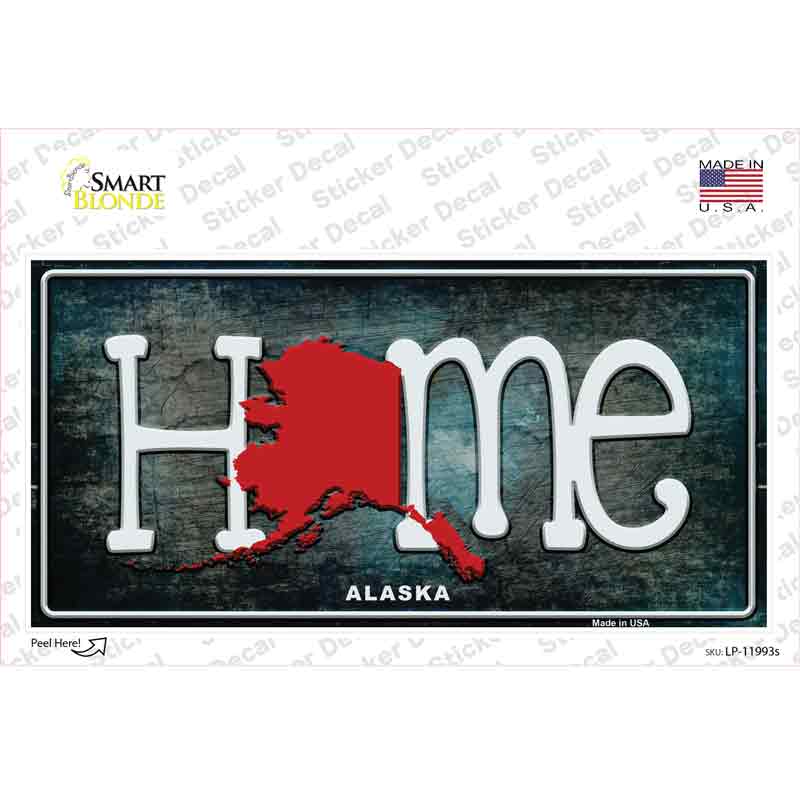 Alaska Home State Outline Novelty Sticker Decal Small