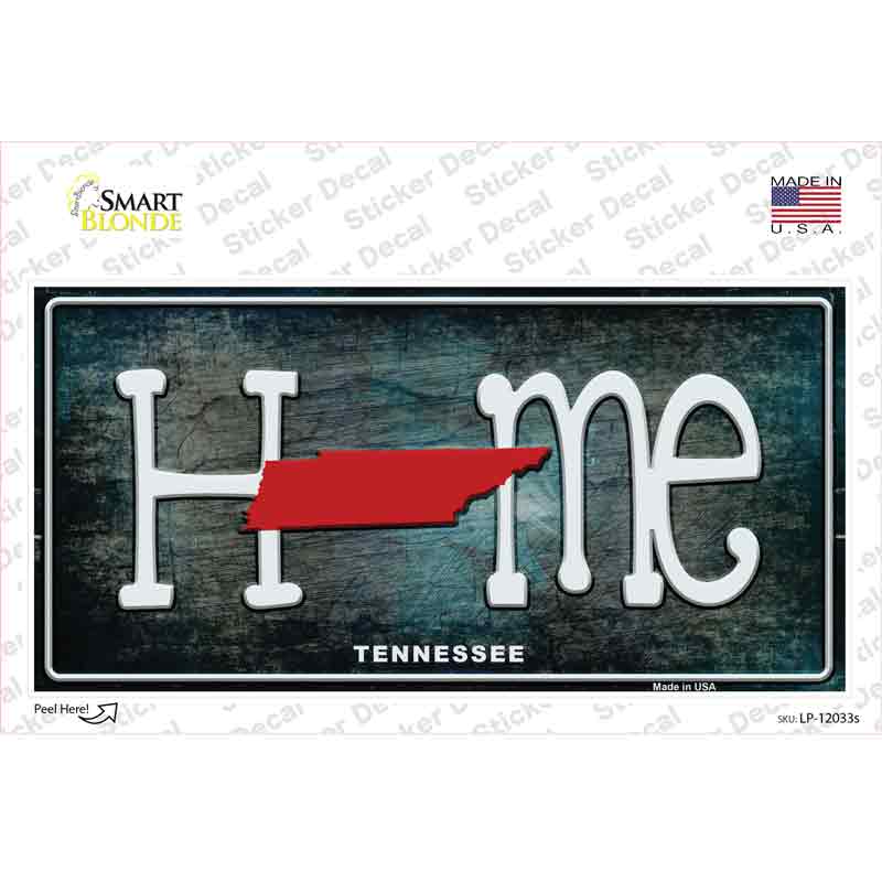 Tennessee Home State Outline Novelty Sticker Decal Small