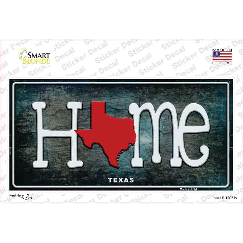 Texas Home State Outline Novelty Sticker Decal Small