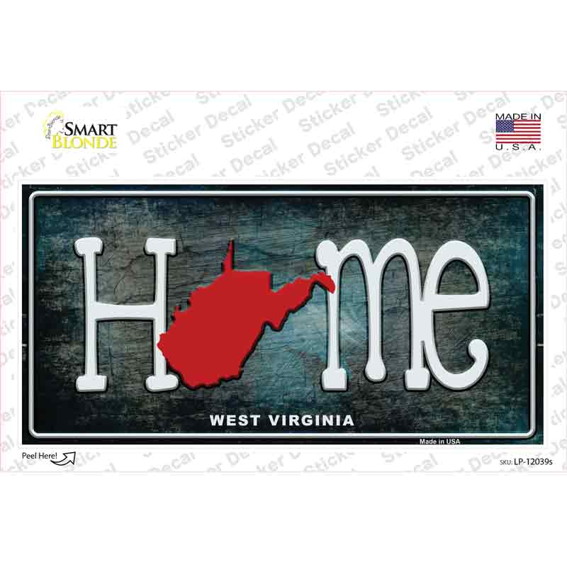 West Virginia Home State Outline Novelty Sticker Decal