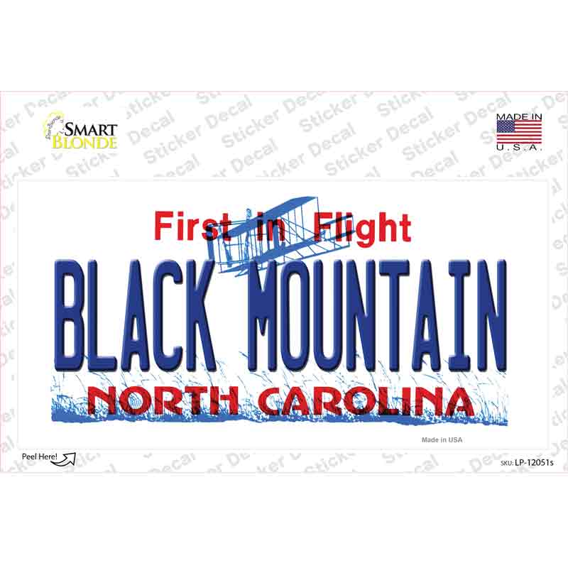 Black Mountain North Carolina Novelty Sticker Decal Small