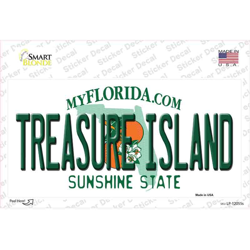 Florida Treasure Island Novelty Sticker Decal Small