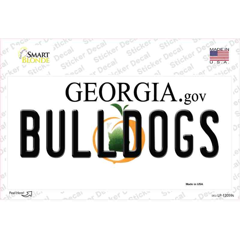 Georgia Bulldogs Novelty Sticker Decal Small