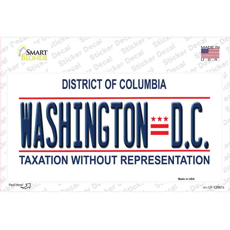 District Of Columbia Novelty Sticker Decal Small