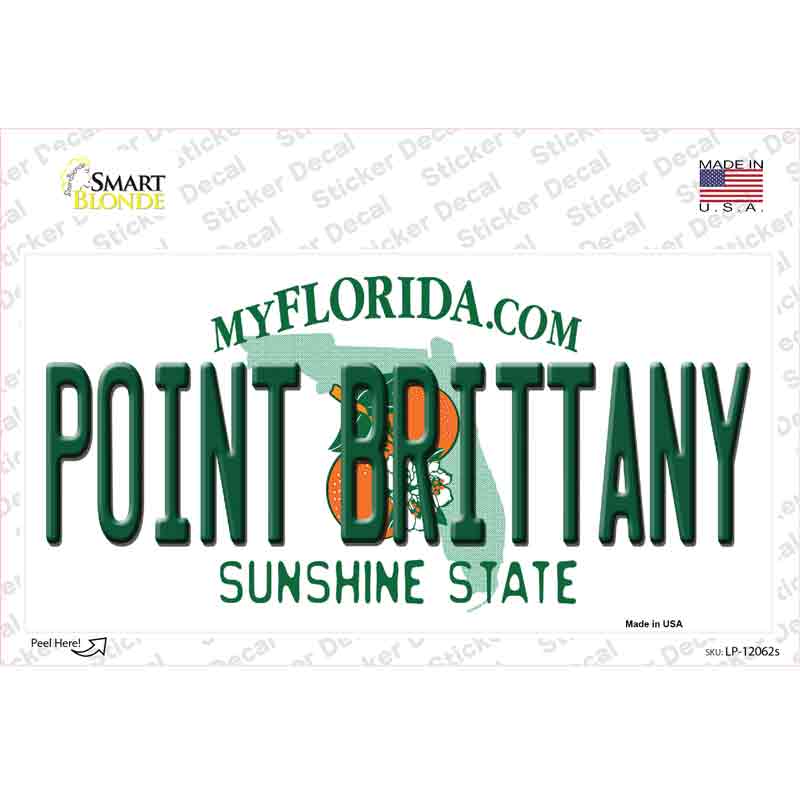 Florida Point Brittany Novelty Sticker Decal Small