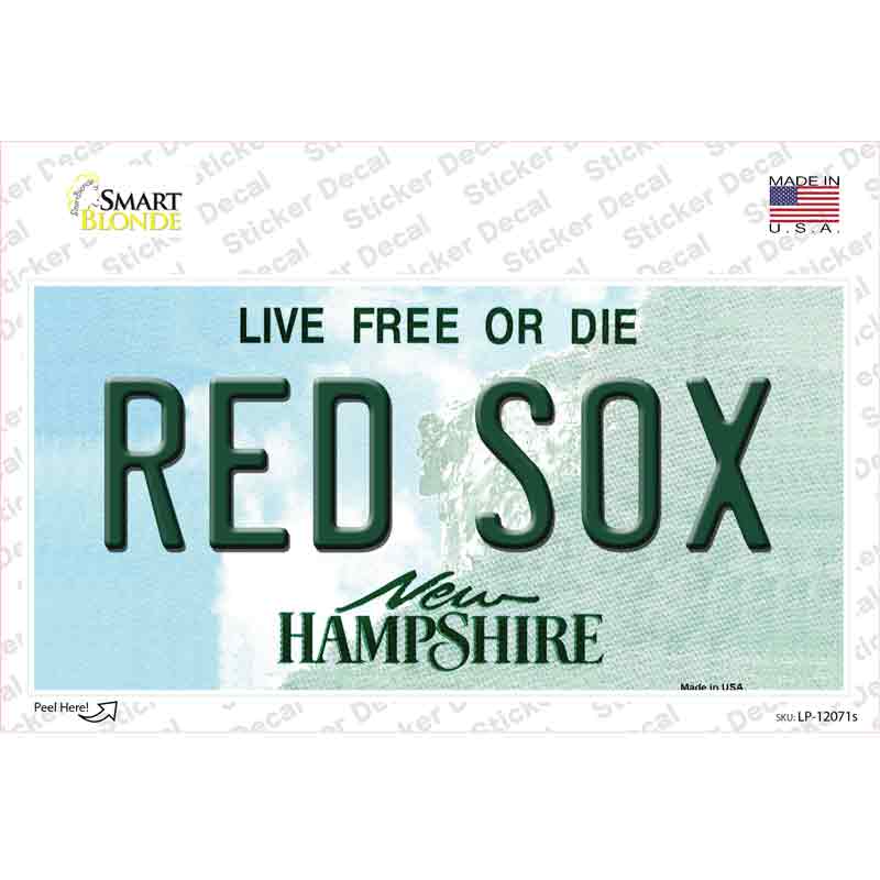 Red Sox New Hampshire State Novelty Sticker Decal Small