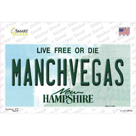 Manchvegas New Hampshire State Novelty Sticker Decal Small