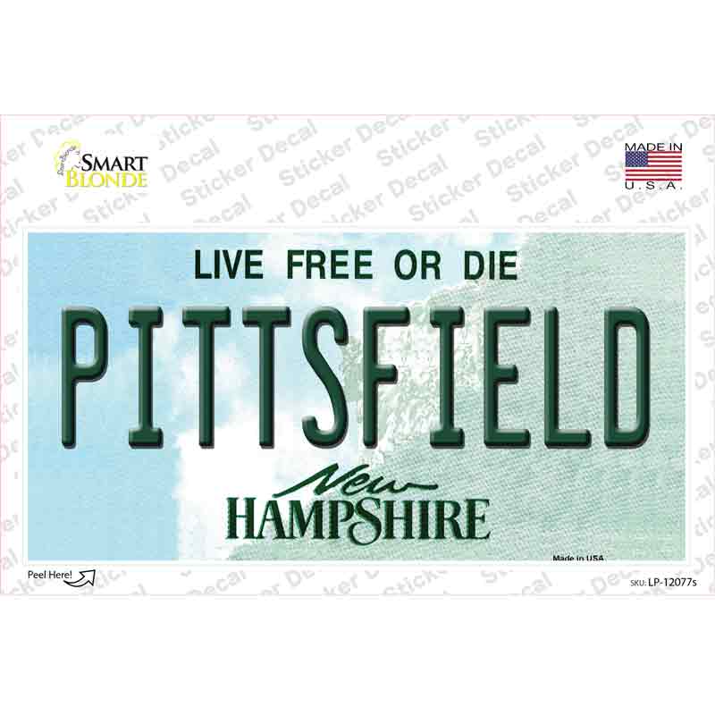 Pittsfield New Hampshire State Novelty Sticker Decal