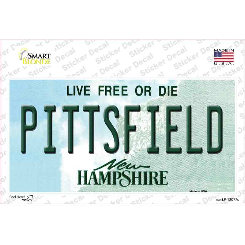 Pittsfield New Hampshire State Novelty Sticker Decal Small