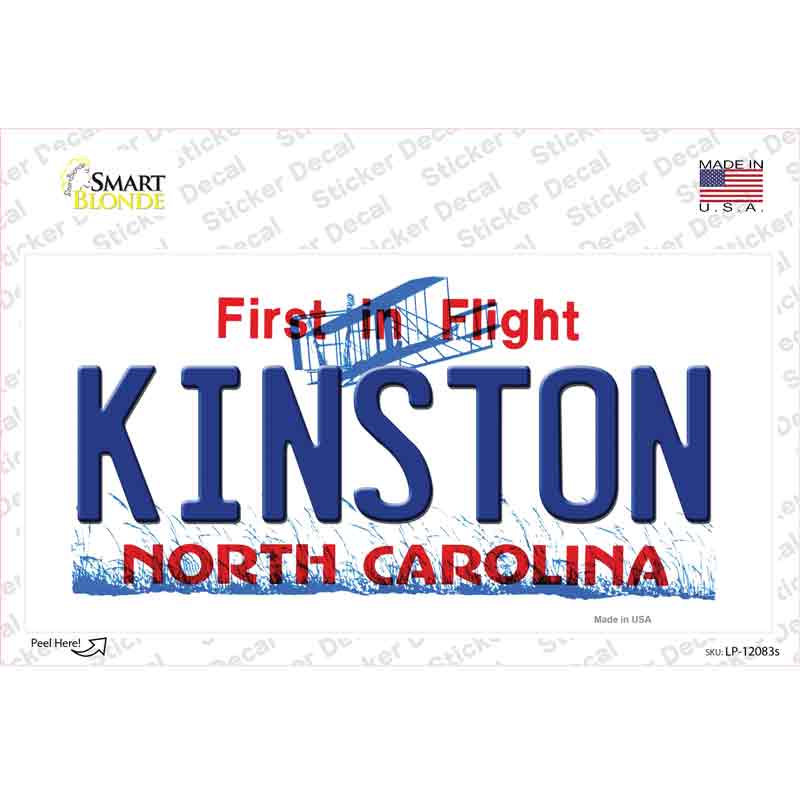 Kinston North Carolina State Novelty Sticker Decal Small