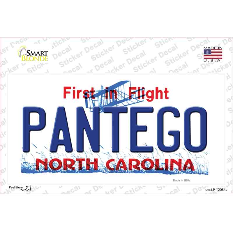 Pantego North Carolina State Novelty Sticker Decal Small