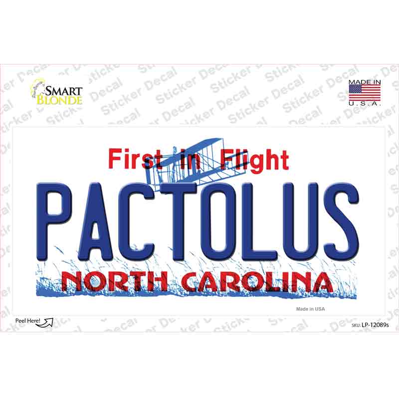 Pactolus North Carolina State Novelty Sticker Decal Small