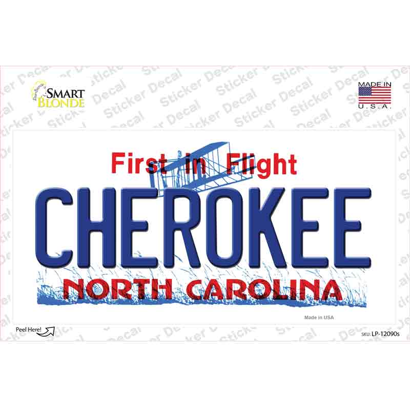 Cherokee North Carolina State Novelty Sticker Decal Small