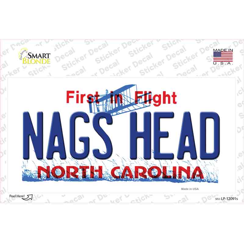 Nags Head North Carolina State Novelty Sticker Decal Small