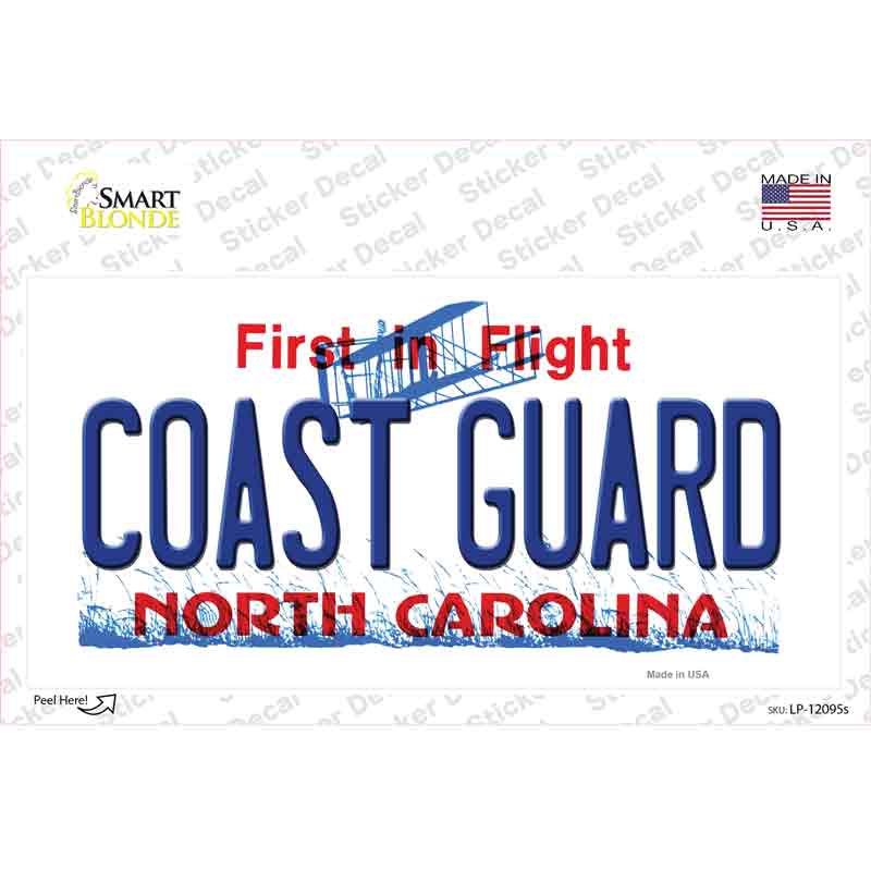 Coast Guard North Carolina State Novelty Sticker Decal Small