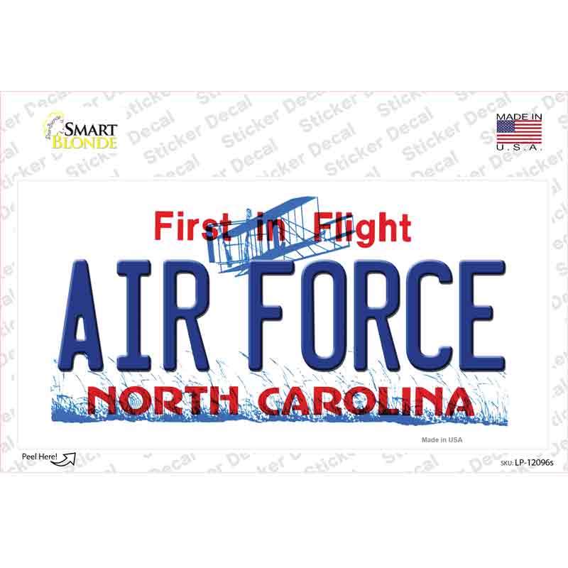 Air Force North Carolina State Novelty Sticker Decal Small