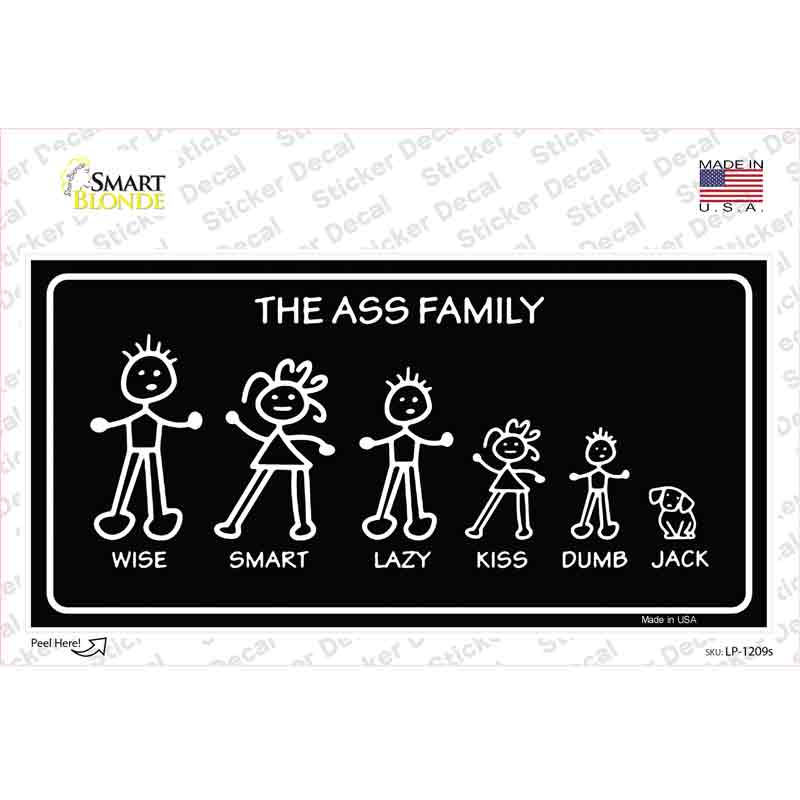 The Ass Family Novelty Sticker Decal Small