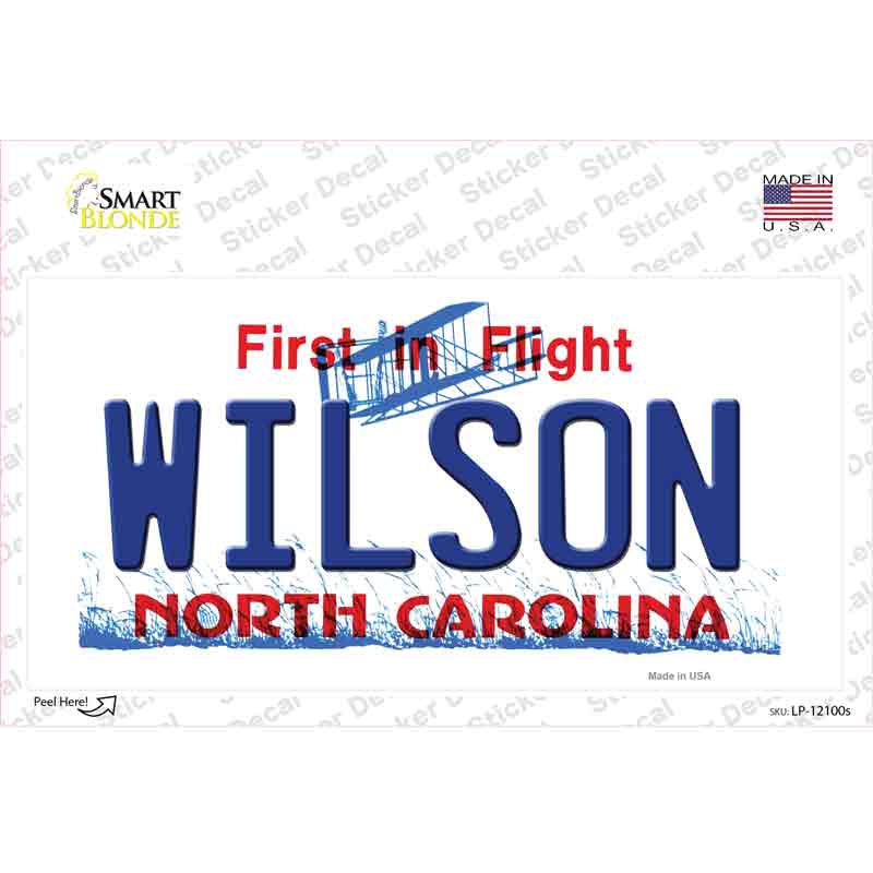 Wilson North Carolina State Novelty Sticker Decal Small