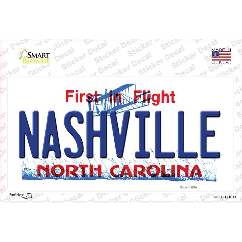 Nashville North Carolina State Novelty Sticker Decal Small