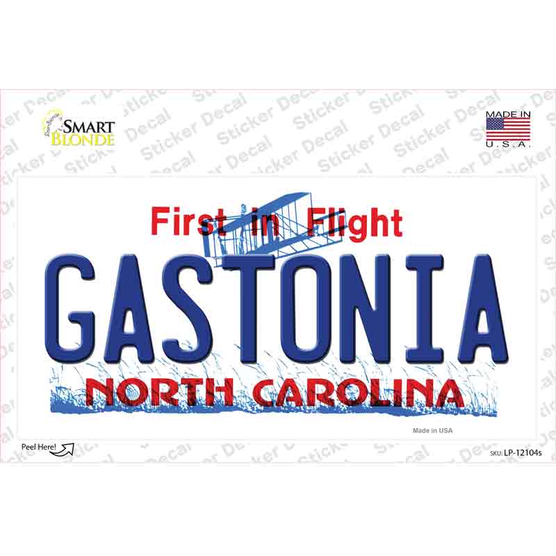 Gastonia North Carolina State Novelty Sticker Decal Small