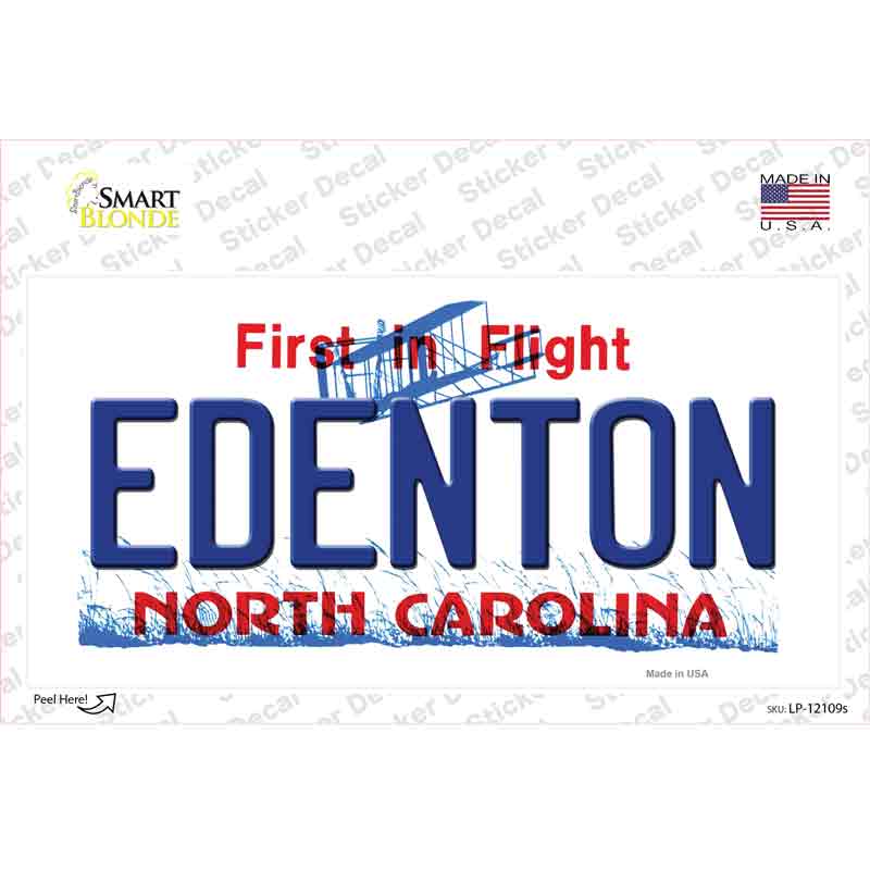 Edenton North Carolina State Novelty Sticker Decal Small