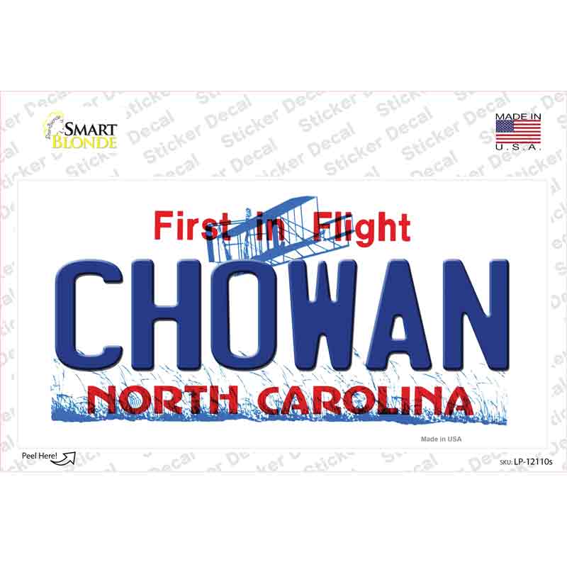 Chowan North Carolina State Novelty Sticker Decal Small