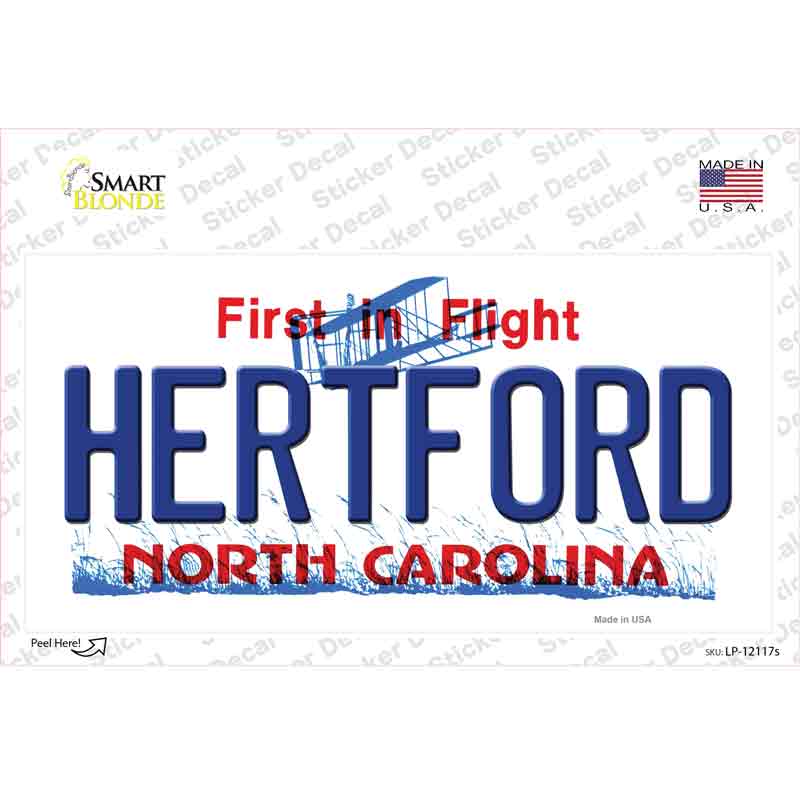 Hertford North Carolina State Novelty Sticker Decal Small