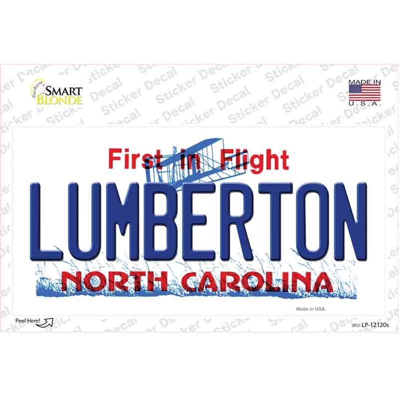 Lumberton North Carolina State Novelty Sticker Decal Small