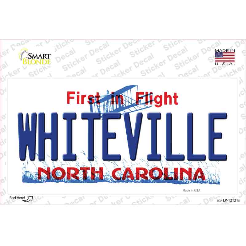 Whiteville North Carolina State Novelty Sticker Decal