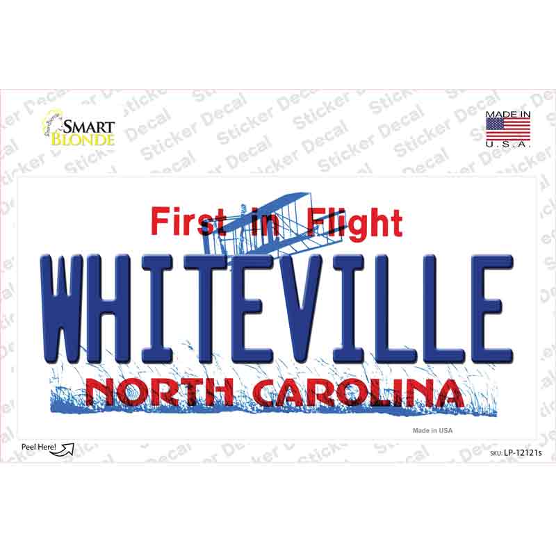 Whiteville North Carolina State Novelty Sticker Decal Small