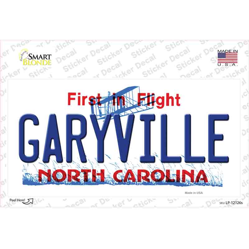 Garyville North Carolina State Novelty Sticker Decal Small