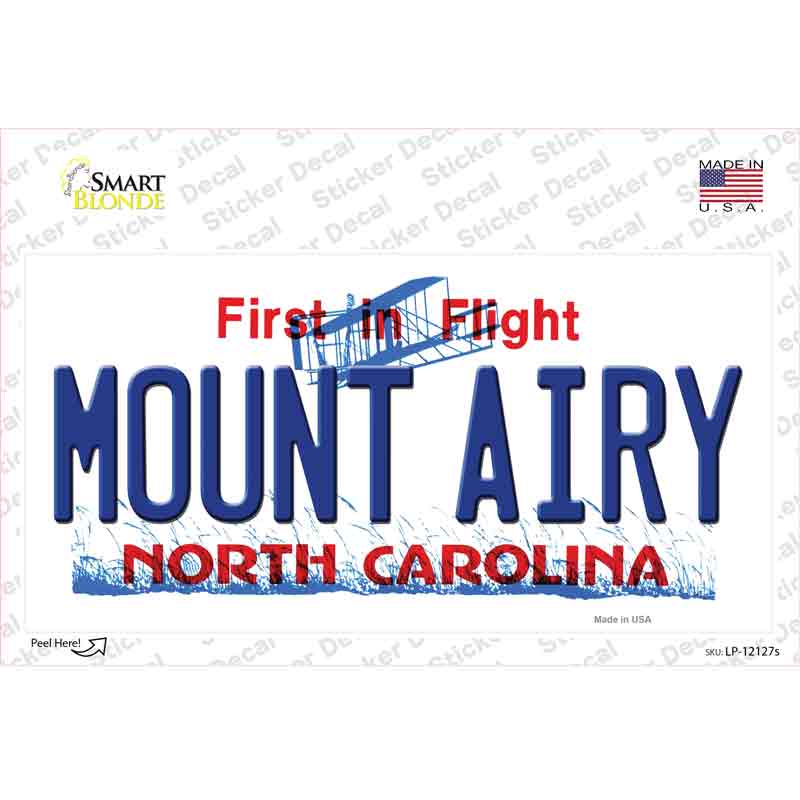 Mount Airy North Carolina State Novelty Sticker Decal Small