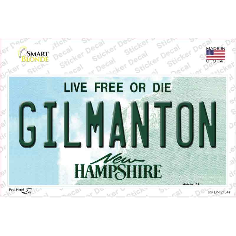 Gilmanton New Hampshire Novelty Sticker Decal Small