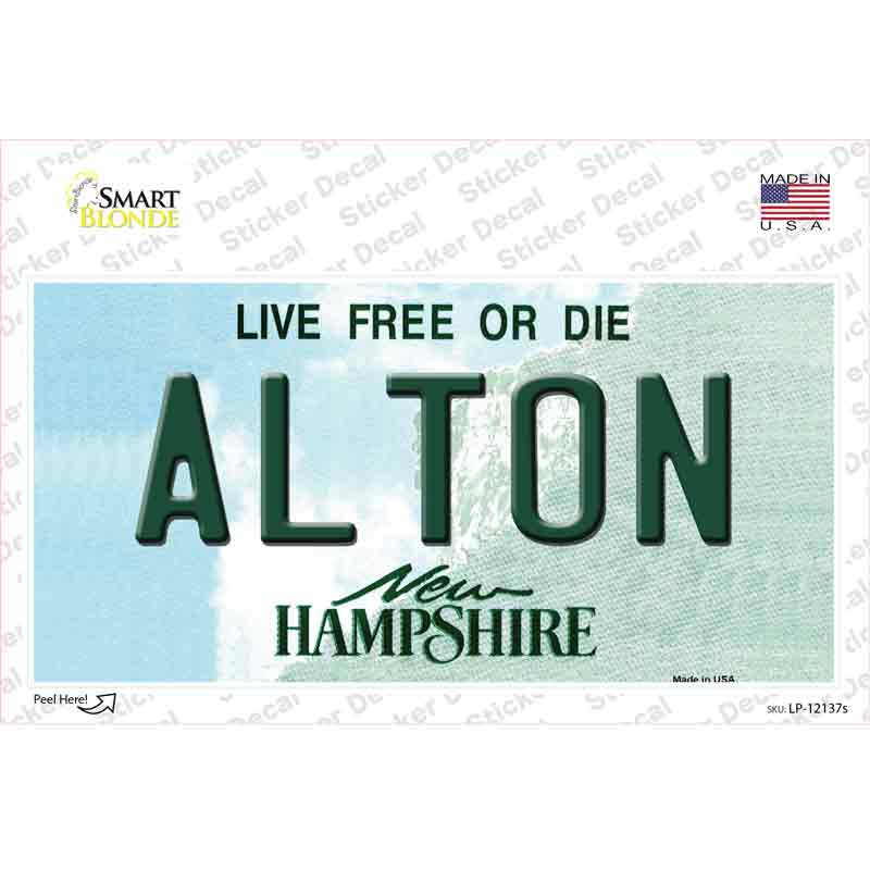 Alton New Hampshire Novelty Sticker Decal Small