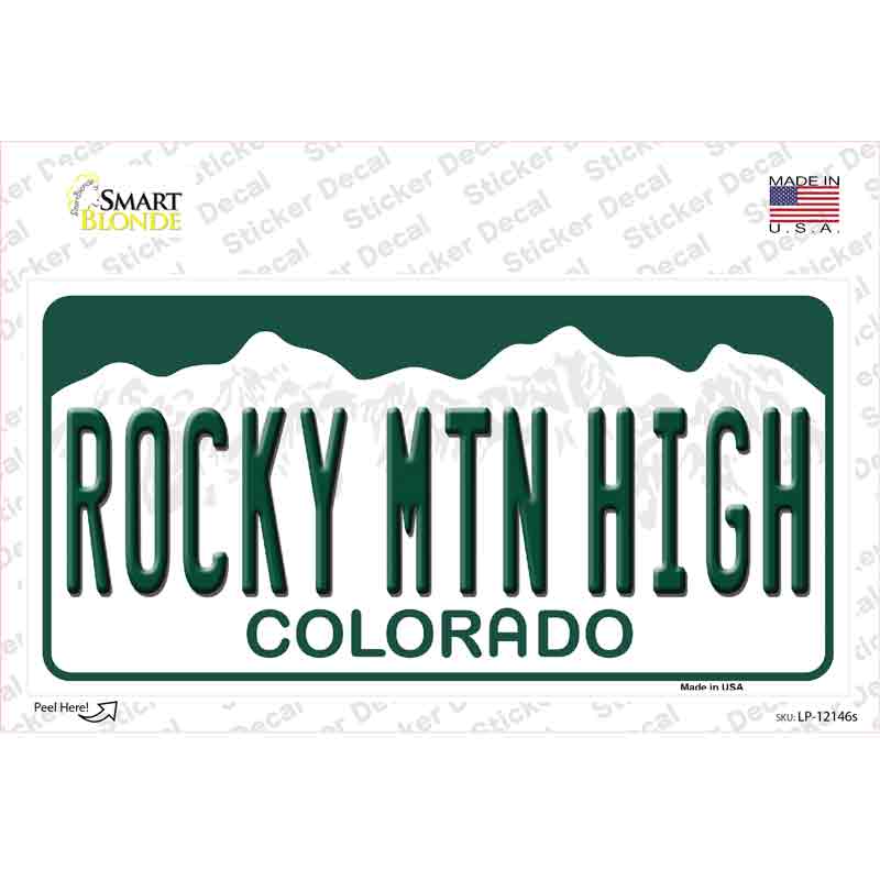 Rocky Mountain High Colorado Novelty Sticker Decal Small