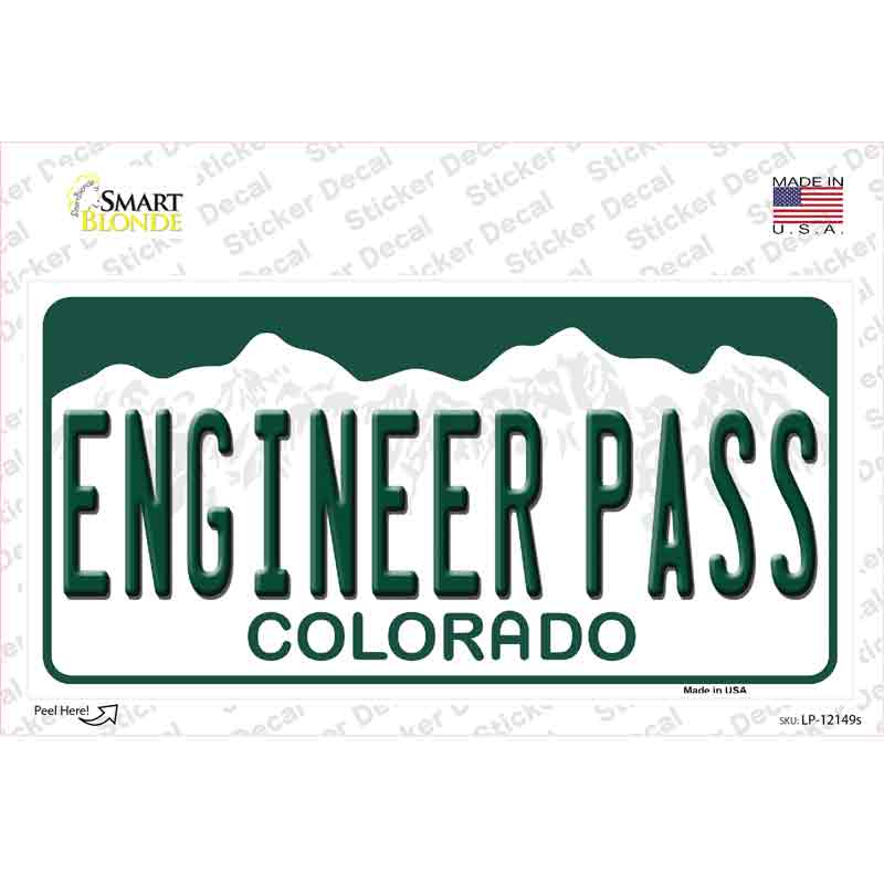 Engineer Pass Colorado Novelty Sticker Decal Small