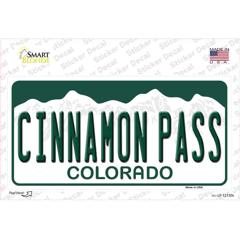 Cinnamon Pass Colorado Novelty Sticker Decal Small