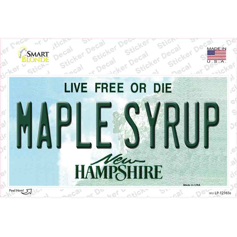 Maple Syrup New Hampshire Novelty Sticker Decal Small