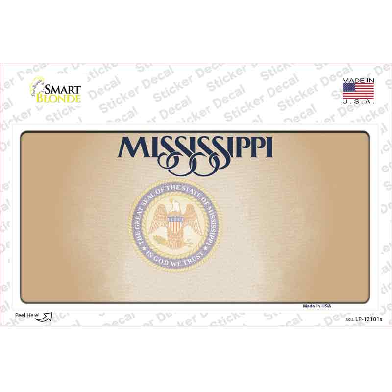 Mississippi Great Seal Blank Novelty Sticker Decal Small