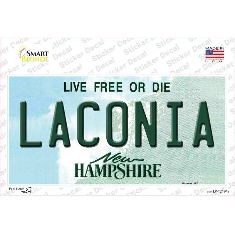 Laconia New Hampshire Novelty Sticker Decal Small